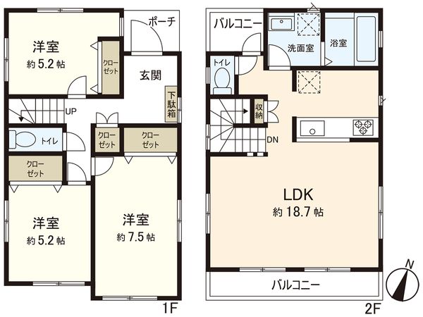茅ヶ崎市室田1丁目 戸建 間取図(平面図)