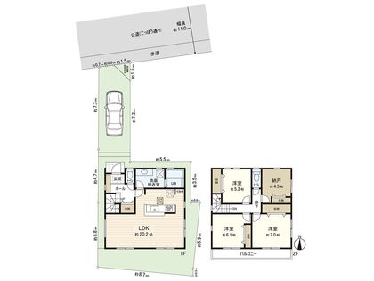 茅ヶ崎市南湖4丁目 新築戸建 2号棟 間取図(平面図)