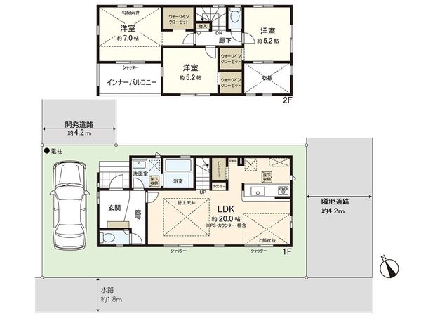 茅ヶ崎市円蔵 新築戸建 3号棟 間取図(平面図)