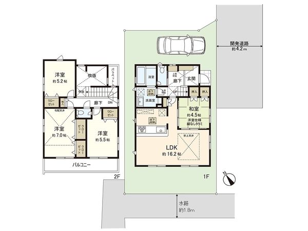 茅ヶ崎市円蔵 新築戸建 4号棟 間取図(平面図)