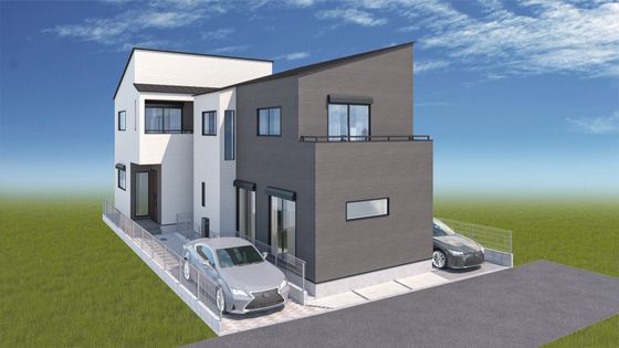 茅ヶ崎市南湖3丁目 新築戸建 2号棟 外観パース図