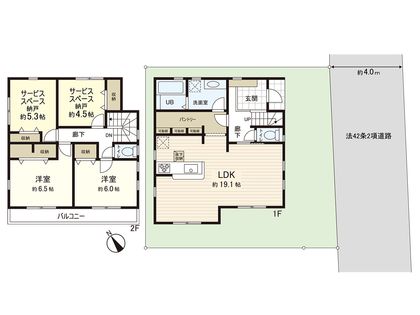 茅ヶ崎市萩園 新築戸建 1号棟 間取図(平面図)
