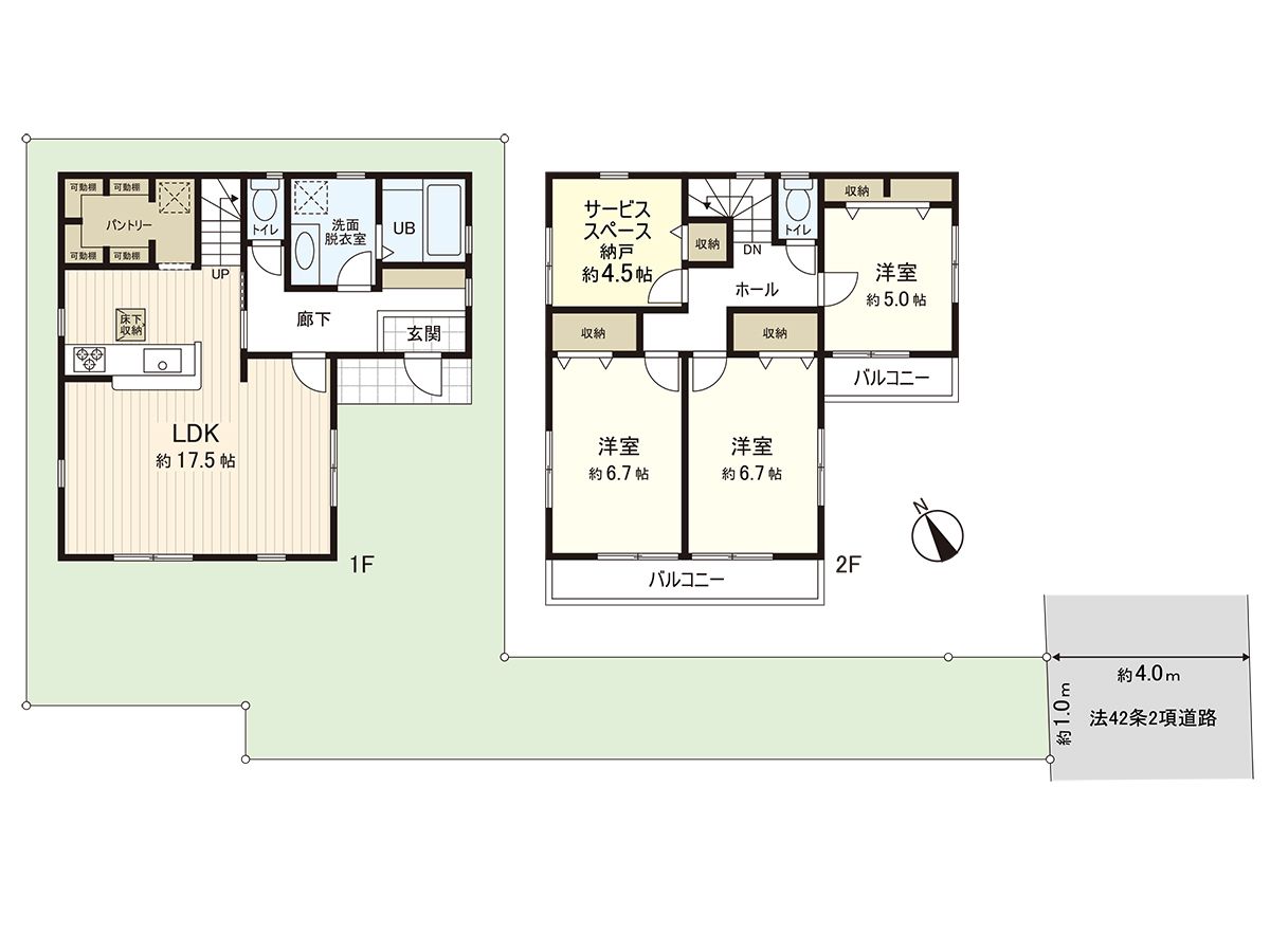 茅ヶ崎市萩園 新築戸建 2号棟 間取図(平面図) 間取図(平面図)