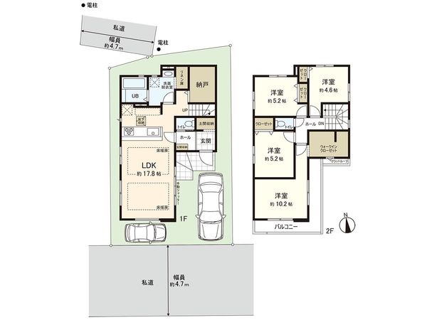 茅ヶ崎市菱沼1丁目 新築戸建 間取図(平面図) 間取図(平面図)