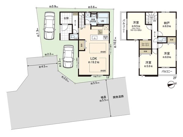 茅ヶ崎市高田1丁目 新築戸建 3号棟 間取図(平面図)