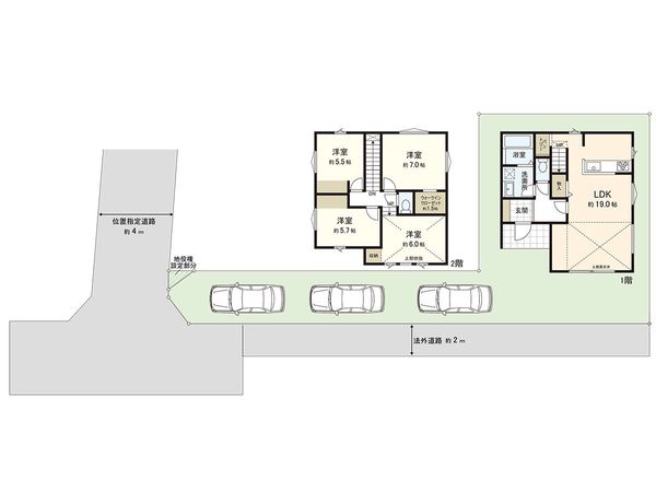 寒川町小谷3丁目 新築戸建 間取図(平面図) 間取図(平面図)