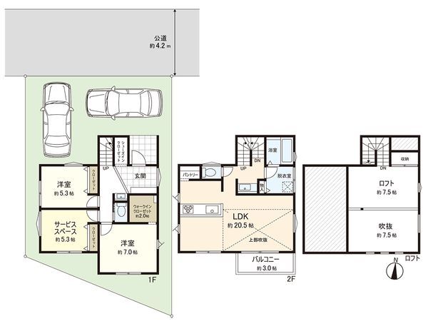 茅ヶ崎市香川1丁目 新築B号棟 間取図(平面図)