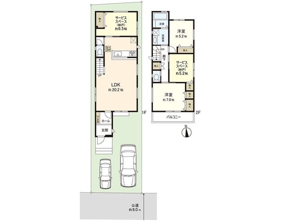 茅ヶ崎市香川4丁目 新築戸建 1号棟 間取図(平面図) 間取図(平面図)