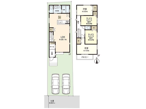 茅ヶ崎市香川4丁目 新築戸建 3号棟 間取図(平面図) 間取図(平面図)