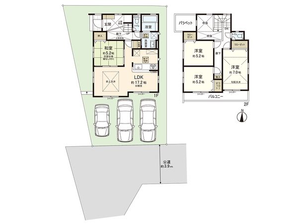 茅ヶ崎市南湖4丁目 新築戸建 1号棟 間取図(平面図)