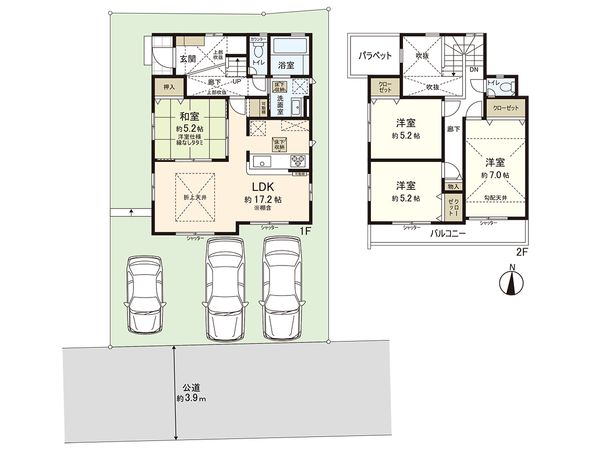 茅ヶ崎市南湖4丁目 新築戸建 2号棟 間取図(平面図)