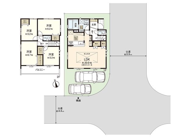 茅ヶ崎市高田3丁目 新築戸建 2号棟 間取図(平面図) 茅ヶ崎市高田3丁目 新築戸建 2号棟 間取図(平面図)