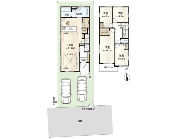 茅ヶ崎市東海岸南4丁目 新築戸建 2号棟 間取図(平面図) 間取図(平面図)