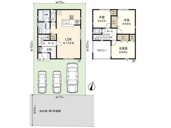 寒川町岡田7丁目 新築戸建 2号棟 間取図(平面図) 間取図(平面図)