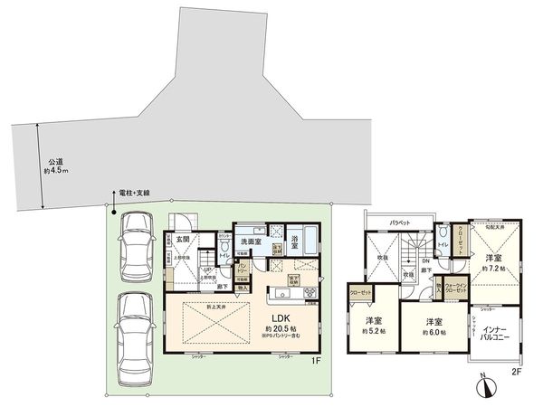 茅ヶ崎市松尾 新築戸建 2号棟 間取図(平面図)