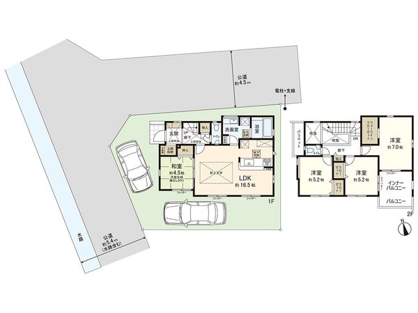 茅ヶ崎市松尾 新築戸建 3号棟 間取図(平面図)