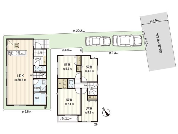 茅ヶ崎市今宿 新築戸建 2号棟 間取図(平面図) 茅ヶ崎市今宿 新築戸建 2号棟 間取図(平面図)