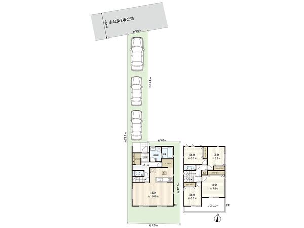 茅ヶ崎市柳島2丁目 新築戸建 間取図(平面図)