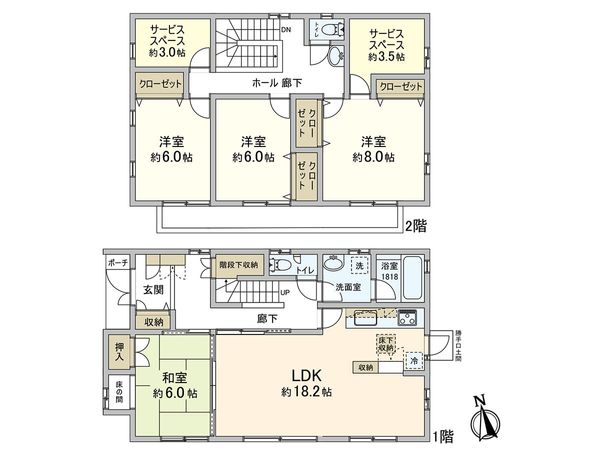 茅ヶ崎市ひばりが丘 戸建 間取図(平面図)