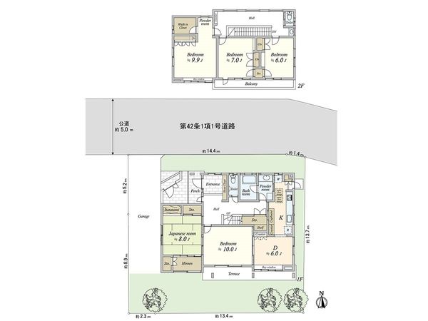 茅ヶ崎市松が丘1丁目 戸建 間取図(平面図) 茅ヶ崎市松が丘1丁目 戸建 間取図(平面図)
