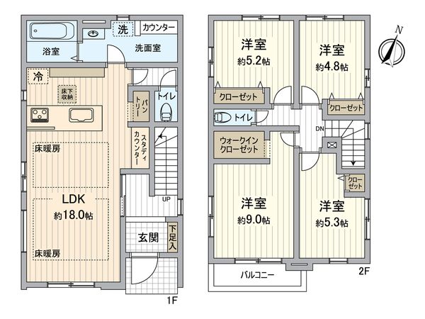 茅ヶ崎市東海岸北5丁目 新築戸建 3号棟 間取図(平面図)
