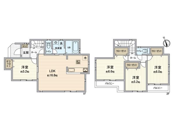 茅ヶ崎市香川4丁目 新築戸建 間取図(平面図) 間取図(平面図)