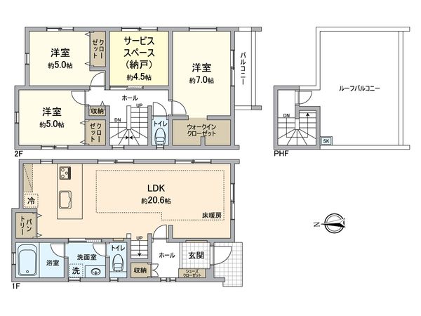 茅ヶ崎市東海岸南3丁目 新築戸建 1号棟 間取図(平面図)