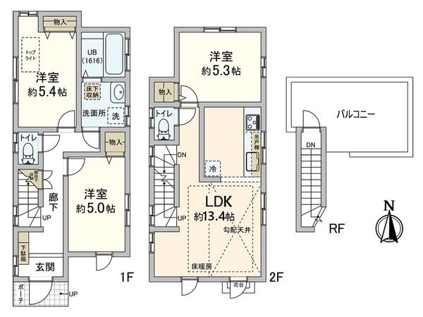 茅ヶ崎市中海岸2丁目 戸建 間取図(平面図) 間取図(平面図)