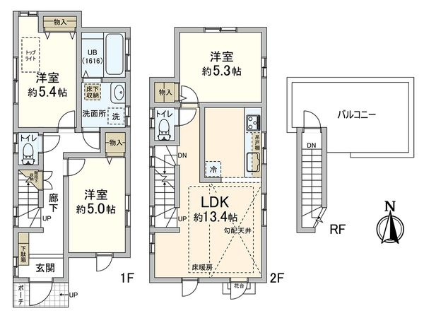 茅ヶ崎市中海岸2丁目 戸建 間取図(平面図)