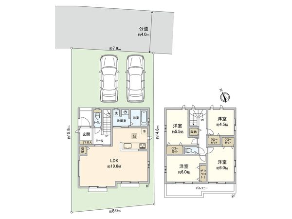 高座郡寒川町小動 新築戸建 A号棟 間取図(平面図)