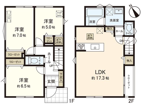 茅ヶ崎市南湖3丁目 新築戸建 2号棟 間取図(平面図)