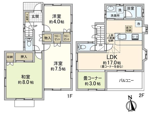 茅ヶ崎市東海岸南1丁目 戸建 間取図(平面図) 茅ヶ崎市東海岸南1丁目 戸建 間取図(平面図)