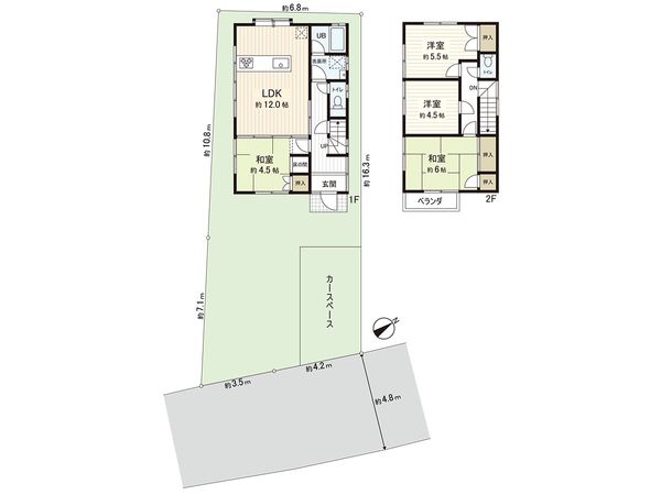 茅ヶ崎市旭が丘 戸建 間取図(平面図) 茅ヶ崎市旭が丘 戸建 間取図(平面図)