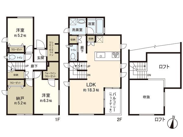茅ヶ崎市東海岸南4丁目 新築戸建 A号棟 間取図(平面図) 茅ヶ崎市東海岸南4丁目 新築戸建 A号棟 間取図(平面図)