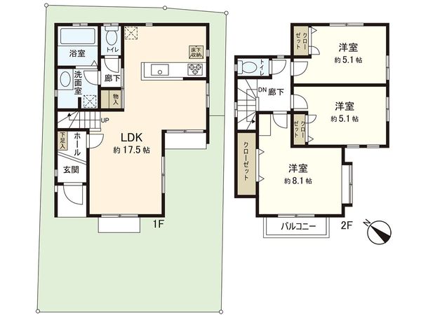 茅ヶ崎市平太夫新田 戸建 間取図(平面図) 茅ヶ崎市平太夫新田 戸建 間取図(平面図)