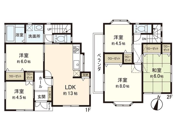 茅ヶ崎市香川5丁目 戸建 間取図(平面図) 茅ヶ崎市香川5丁目 戸建 間取図(平面図)