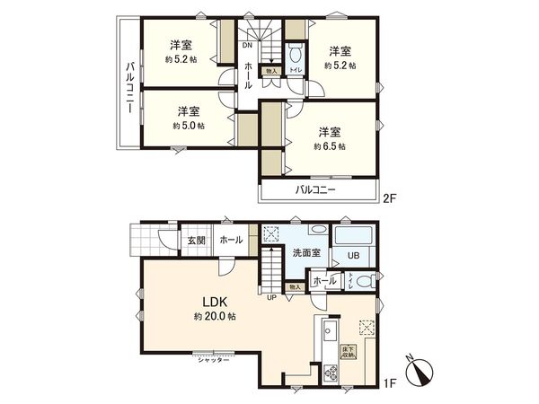 茅ヶ崎市室田2丁目 新築戸建 2号棟 間取図(平面図) 茅ヶ崎市室田2丁目 新築戸建 2号棟 間取図(平面図)