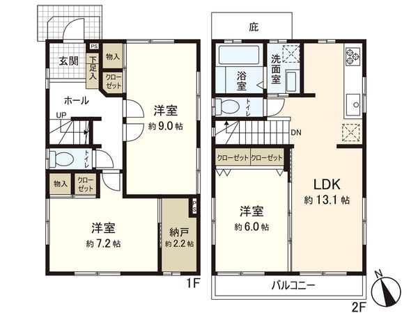 茅ヶ崎市室田2丁目 戸建 間取図(平面図) 茅ヶ崎市室田2丁目 戸建 間取図(平面図)
