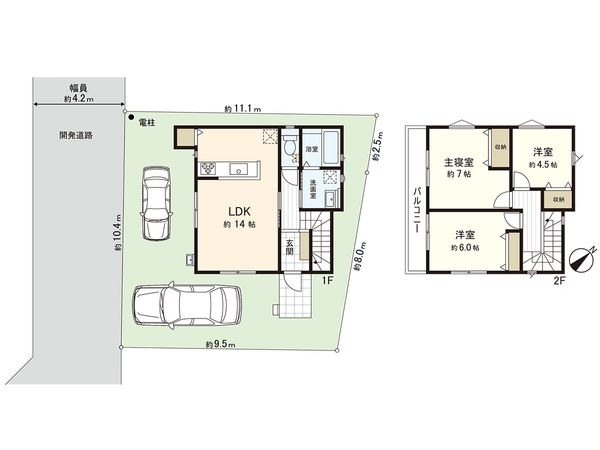 茅ヶ崎市今宿 新築戸建 2号棟 間取図(平面図) 茅ヶ崎市今宿 新築戸建 2号棟 間取図(平面図)
