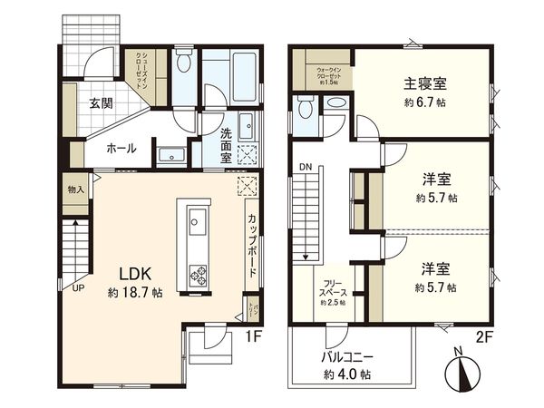 茅ヶ崎市松林3丁目 新築戸建 5号棟 間取図(平面図) 茅ヶ崎市松林3丁目 新築戸建 5号棟 間取図(平面図)