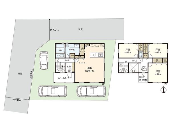 茅ヶ崎市浜竹4丁目 新築戸建 間取図(平面図) 茅ヶ崎市浜竹4丁目 新築戸建 間取図(平面図)