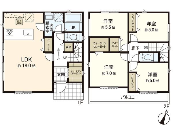 茅ヶ崎市室田3丁目 新築2号棟 間取図(平面図)