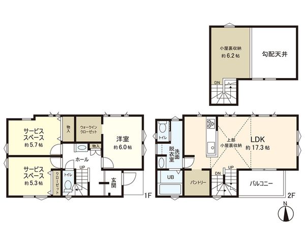 茅ヶ崎市西久保 新築戸建 5号棟 間取図(平面図) 茅ヶ崎市西久保 新築戸建 5号棟 間取図(平面図)