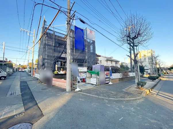茅ヶ崎市西久保 新築戸建 1号棟 前面道路含む外観 茅ヶ崎市西久保 新築戸建 1号棟 前面道路含む外観