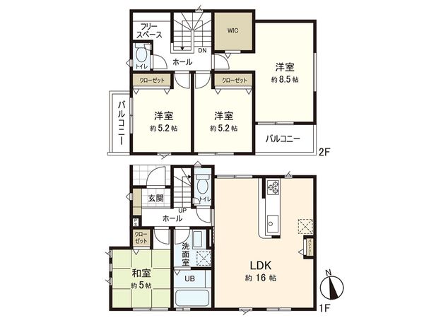 茅ヶ崎市高田1丁目 新築戸建 1号棟 間取図(平面図) 茅ヶ崎市高田1丁目 新築戸建 1号棟 間取図(平面図)