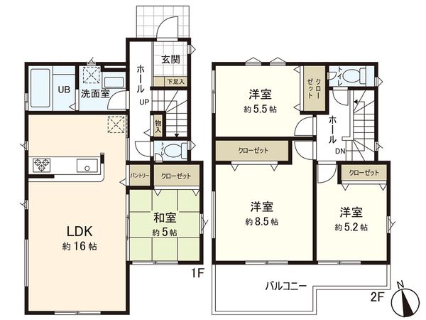 茅ヶ崎市高田1丁目 新築戸建 4号棟 間取図(平面図) 茅ヶ崎市高田1丁目 新築戸建 4号棟 間取図(平面図)