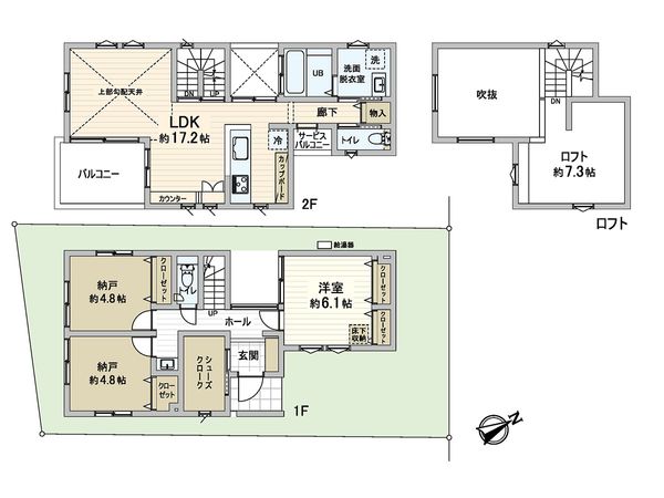 茅ヶ崎市若松町 戸建 間取図(平面図) 茅ヶ崎市若松町 戸建 間取図(平面図)