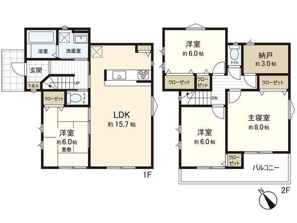 茅ヶ崎市今宿 新築戸建 1号棟 間取図(平面図) 茅ヶ崎市今宿 新築戸建 1号棟 間取図(平面図)