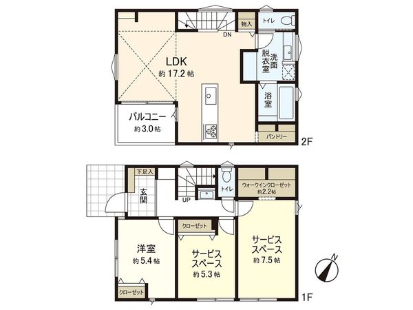 茅ヶ崎市松風台 新築B棟 間取図(平面図) 茅ヶ崎市松風台 新築B棟 間取図(平面図)