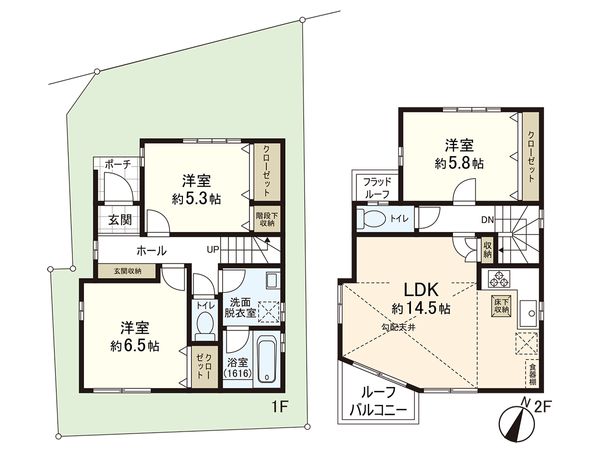 茅ヶ崎市十間坂3丁目 戸建 間取図(平面図)